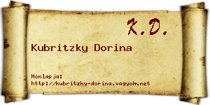 Kubritzky Dorina névjegykártya