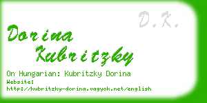 dorina kubritzky business card